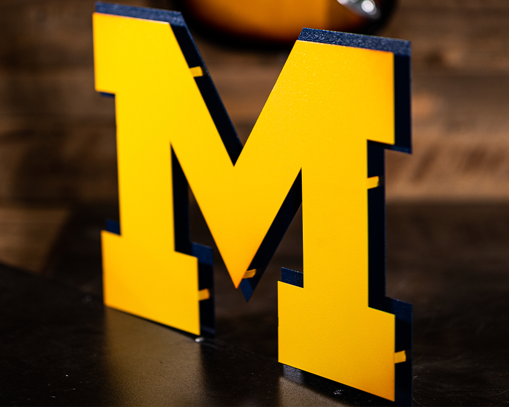 Michigan Wolverines "Block M" Maize Metal Wall Art