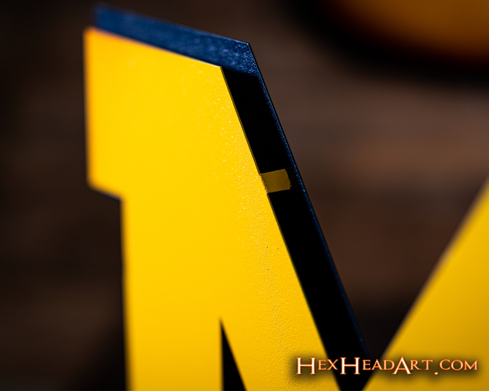 Michigan Wolverines "Block M" Maize Metal Wall Art