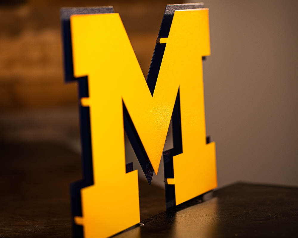 Michigan Wolverines "Block M" Maize Metal Wall Art