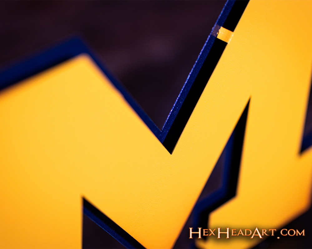 Michigan Wolverines "Block M" Maize Metal Wall Art