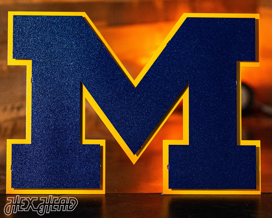 Michigan Wolverines "Block M" Blue Metal Wall Art