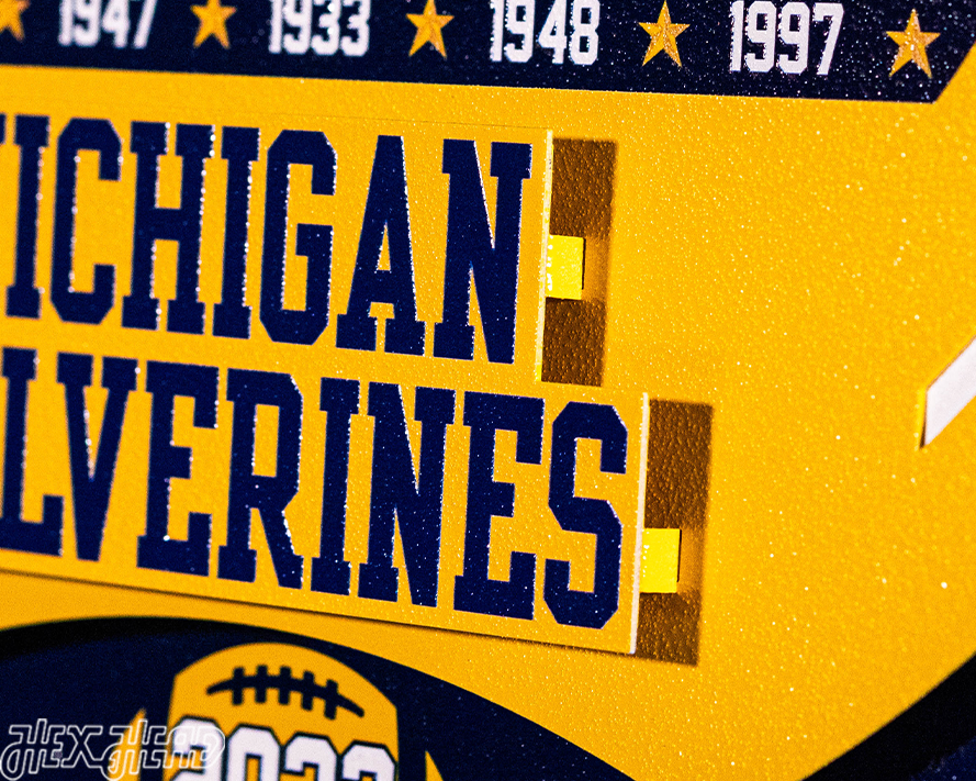 Michigan Wolverines "Hex Head Exclusive" DYNASTY 3D Metal Wall Art