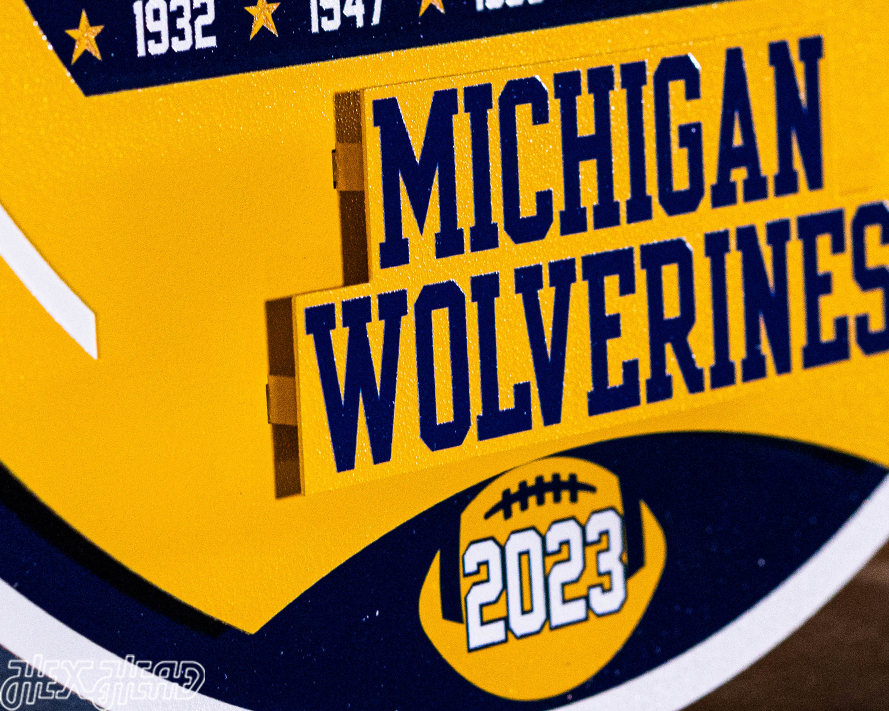 Michigan Wolverines "Hex Head Exclusive" DYNASTY 3D Metal Wall Art