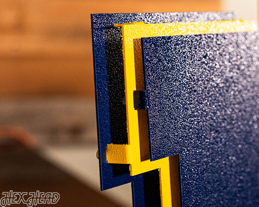 Michigan Wolverines "Block M With Michigan Wordmark" 3D Metal Wall Art