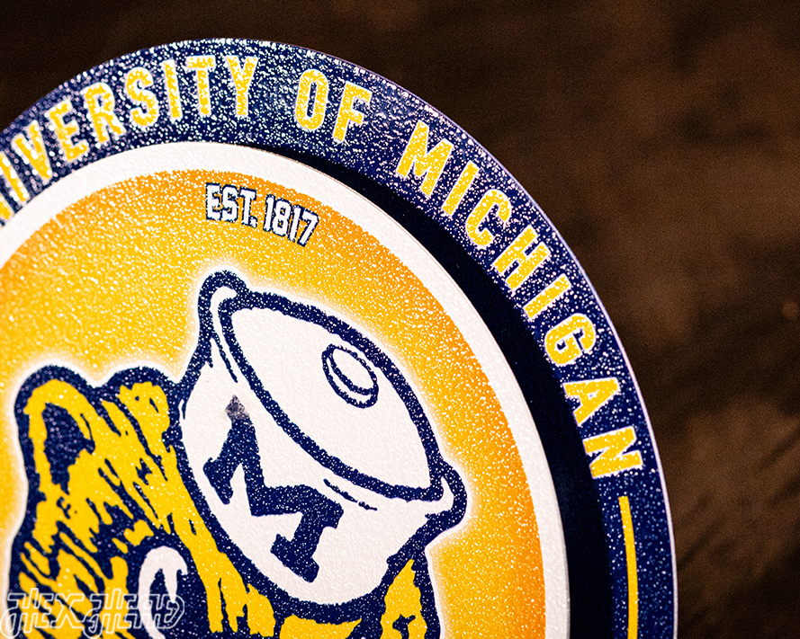 Michigan Wolverines "Double Play" On the Shelf or on the Wall Art