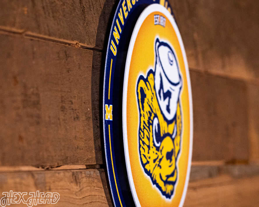 Michigan Wolverines "Double Play" On the Shelf or on the Wall Art