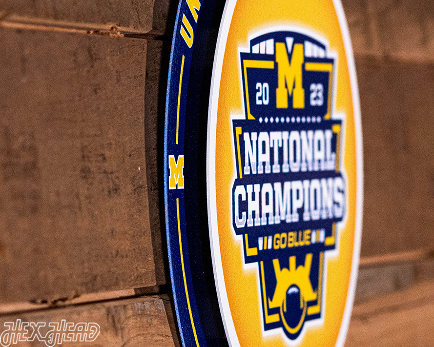 Michigan Wolverines 2023 National Champions "Double Play" On the Shelf or on the Wall Art