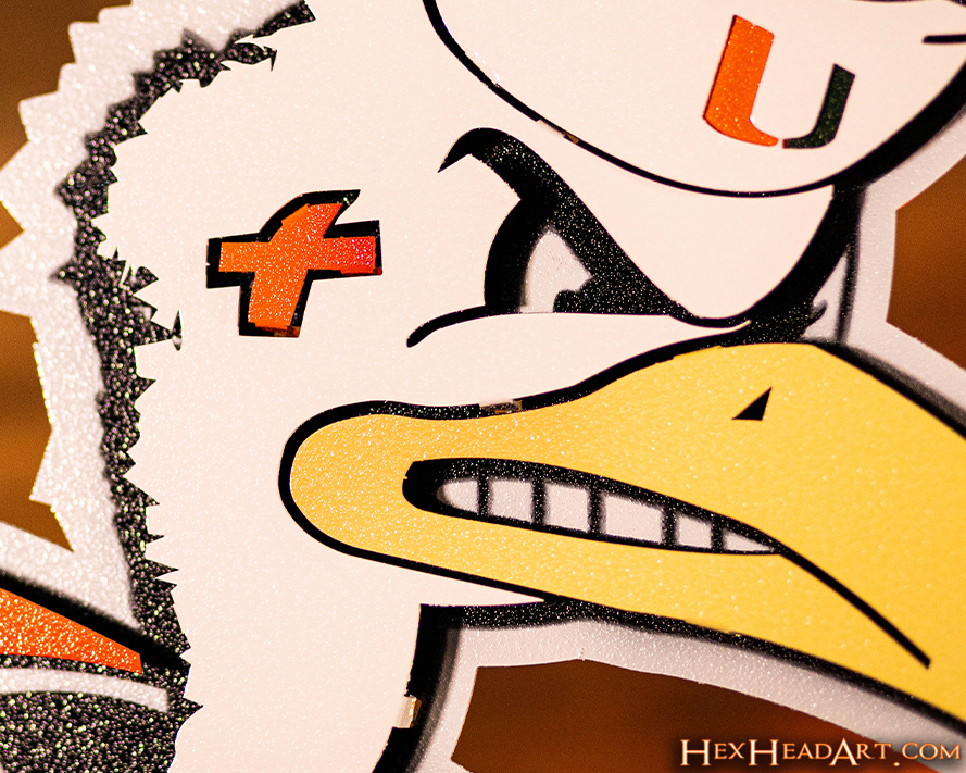 Miami Hurricanes "Sebastian the Ibis" 3D Vintage Metal Wall Art