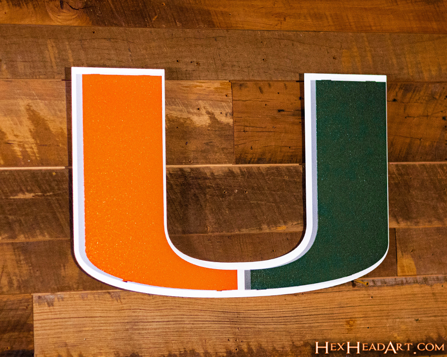 Miami Hurricanes "U" 3D Vintage Metal Wall Art