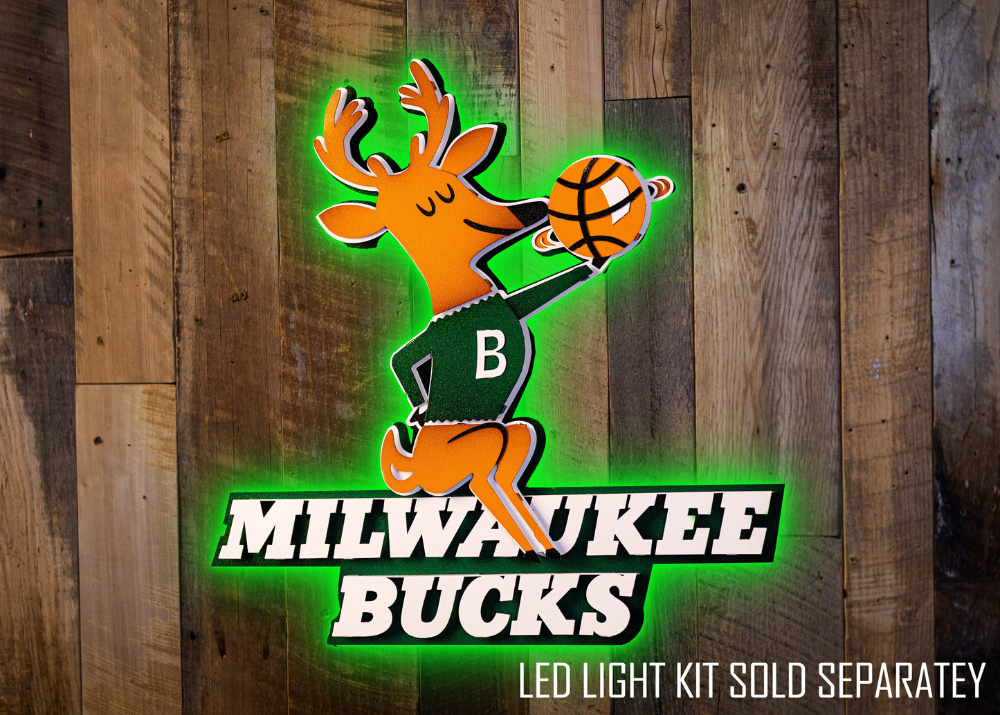 Milwaukee Bucks Throwback 1968-1993 3D Metal Wall Art