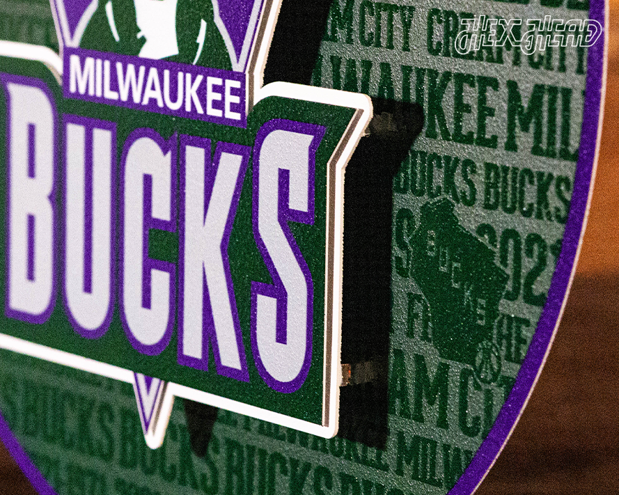 Milwaukee Bucks CRAFT SERIES 3D Embossed Metal Wall Art