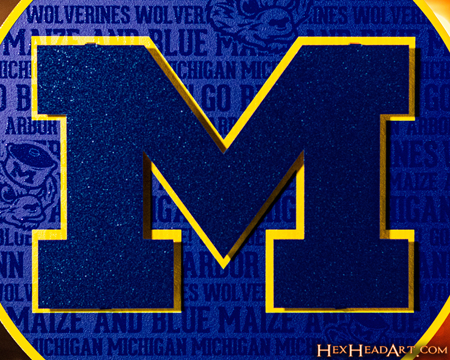 Michigan Wolverines 'Block M" CRAFT SERIES 3D Embossed Metal Wall Art