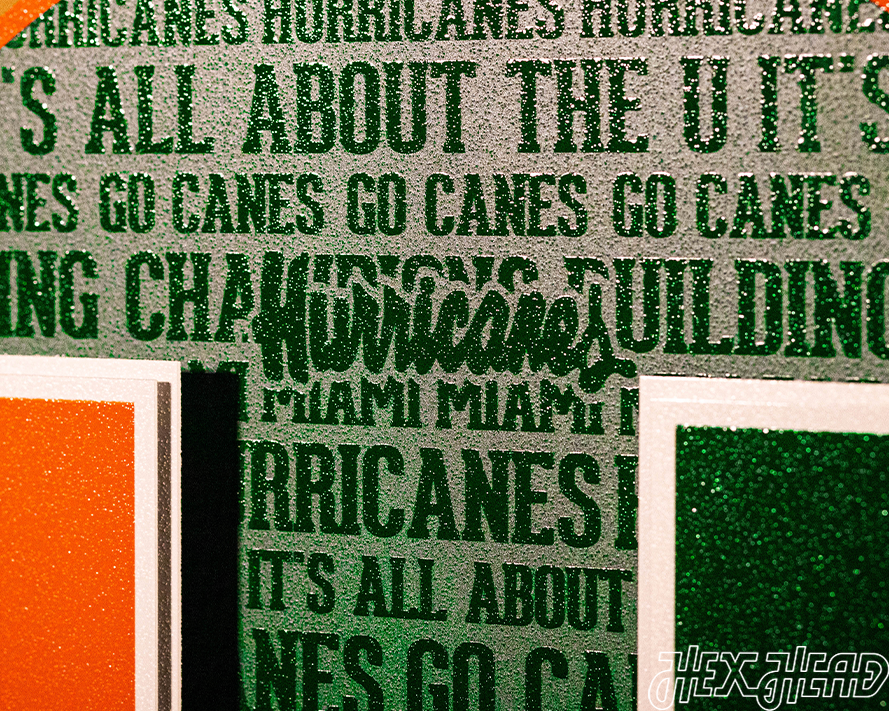 Miami Hurricanes CRAFT SERIES 3D Vintage Metal Wall Art