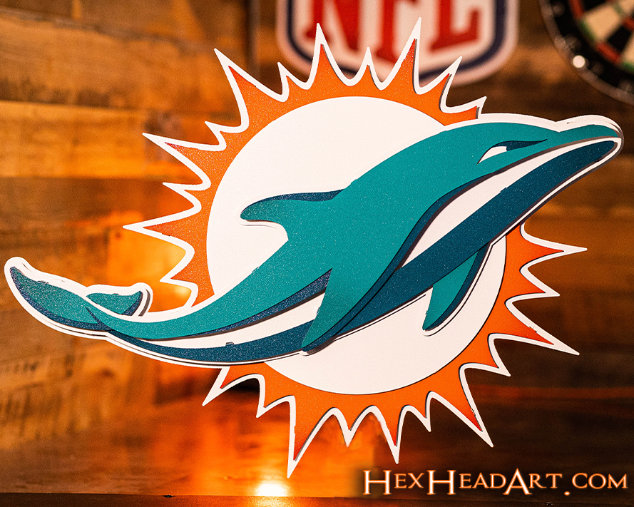 Miami Dolphins 3D Vintage Metal Wall Art