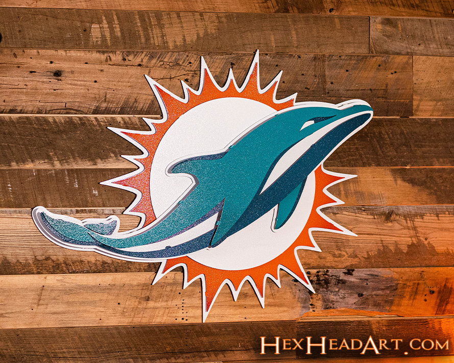 Miami Dolphins 3D Vintage Metal Wall Art