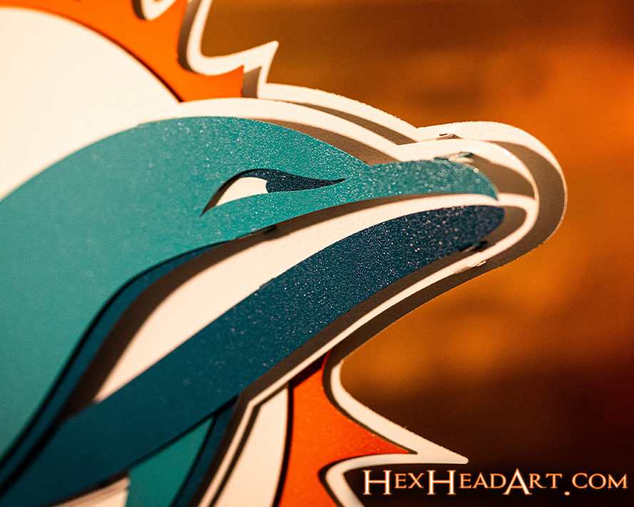 Miami Dolphins 3D Vintage Metal Wall Art