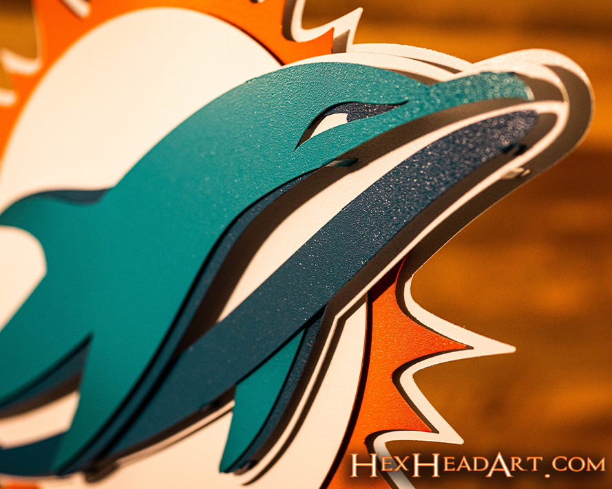 Miami Dolphins 3D Vintage Metal Wall Art