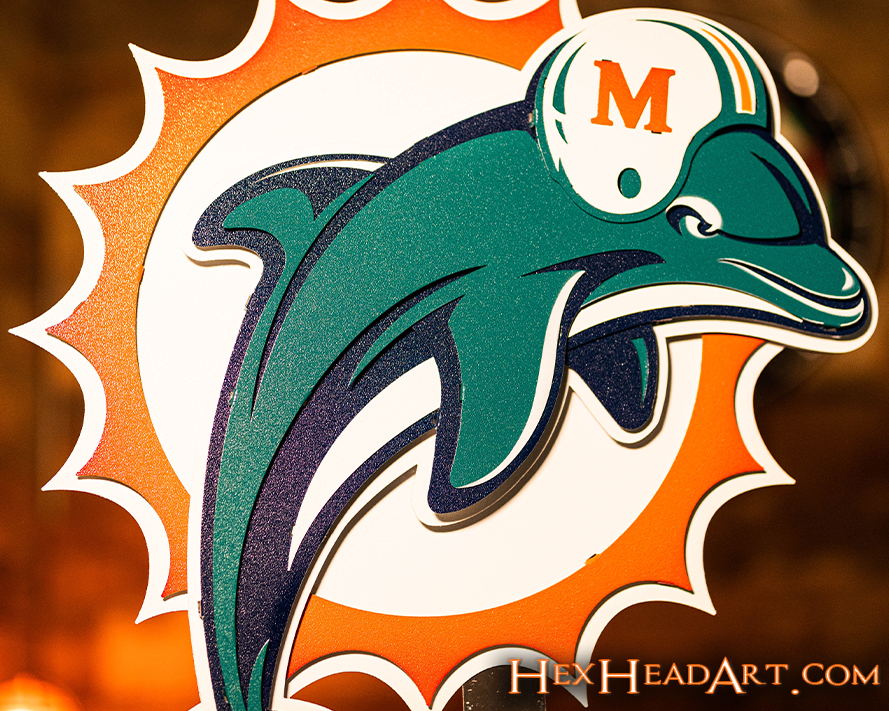 Miami Dolphins Throwback "1997" 3D Vintage Metal Wall Art