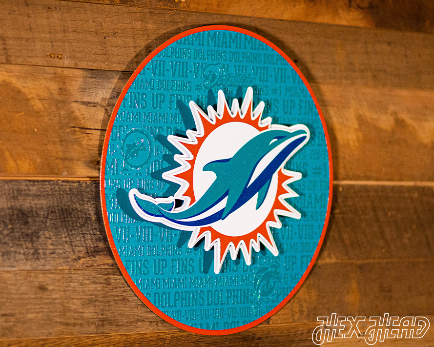 Miami Dolphins CRAFT SERIES 3D Embossed Metal Wall Art