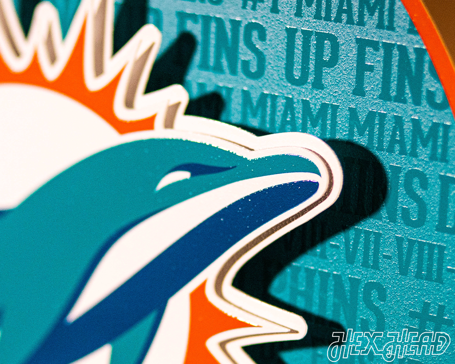 Miami Dolphins CRAFT SERIES 3D Embossed Metal Wall Art