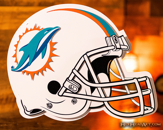 BLITZ Collection - Miami Dolphins Helmet 3D Vintage Metal Wall Art