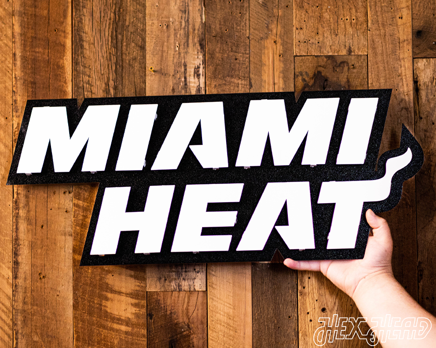 Miami Heat Wordmark 3D Vintage Metal Wall Art