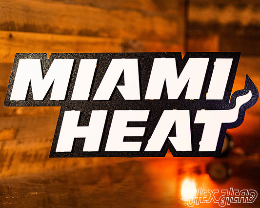 Miami Heat Wordmark 3D Vintage Metal Wall Art