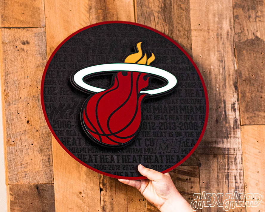 Miami Heat CRAFT SERIES 3D Vintage Metal Wall Art