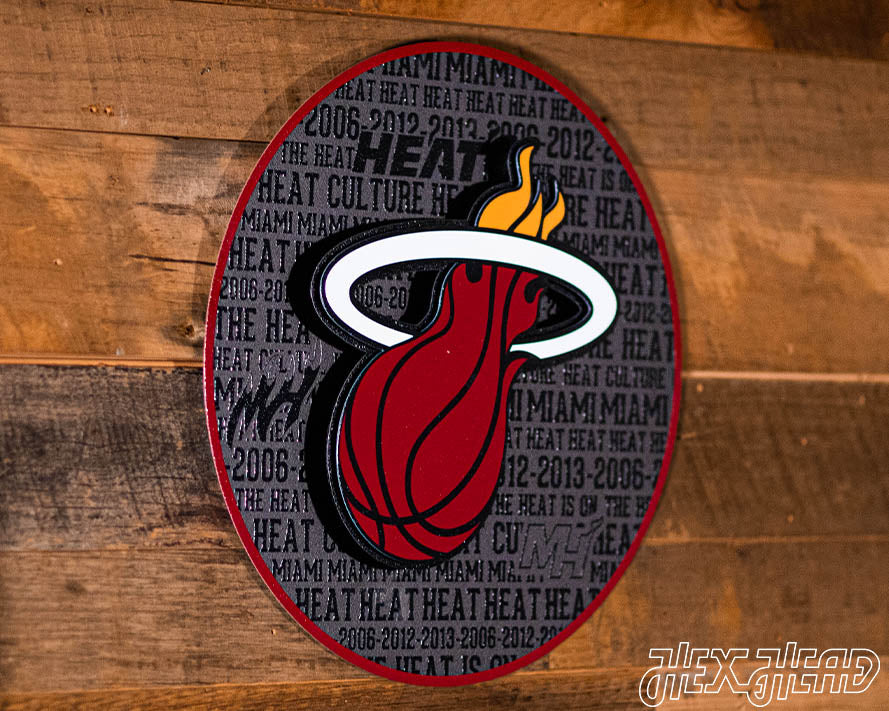 Miami Heat CRAFT SERIES 3D Vintage Metal Wall Art