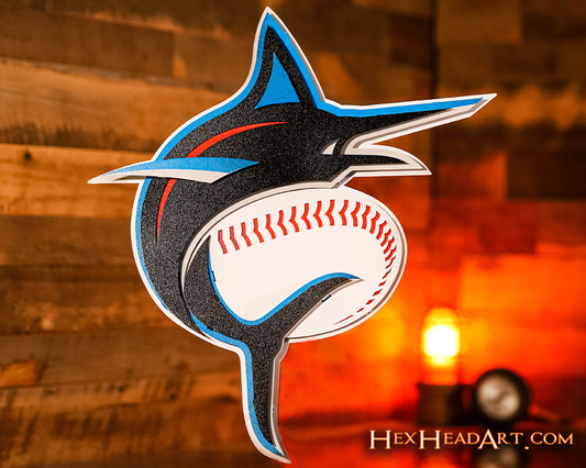 Miami Marlins 3D Vintage Metal Wall Art