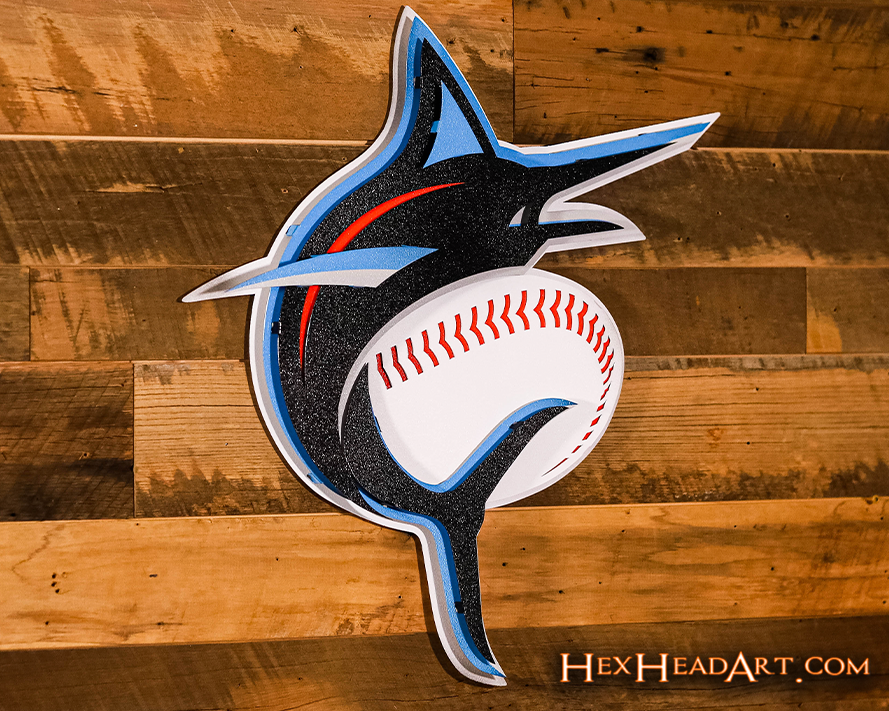 Miami Marlins 3D Vintage Metal Wall Art