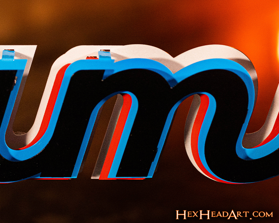 Miami Marlins "MIAMI" script 3D Metal Wall Art