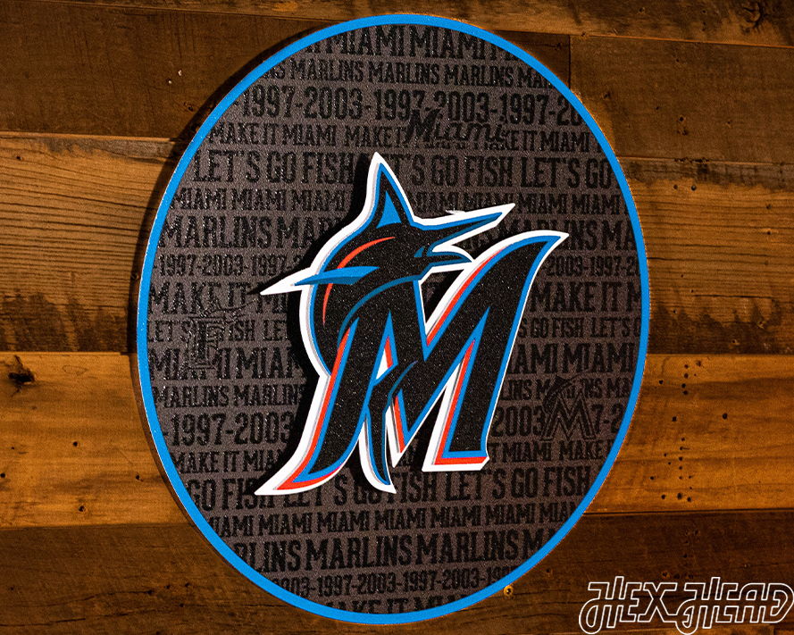 Miami Marlins CRAFT SERIES 3D Embossed Metal Wall Art