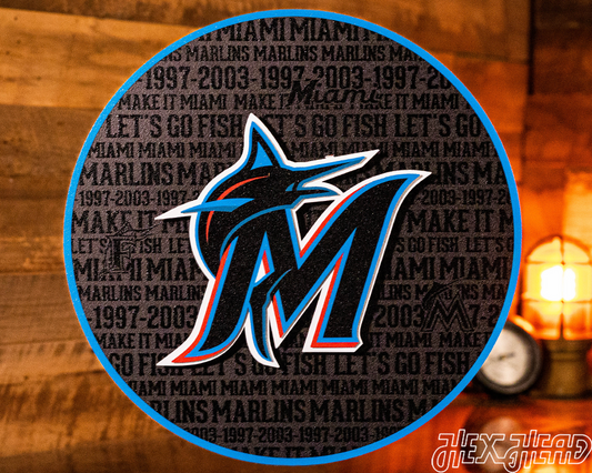 Miami Marlins CRAFT SERIES 3D Embossed Metal Wall Art