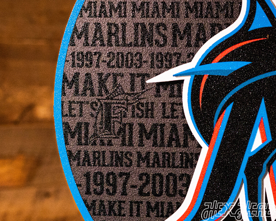 Miami Marlins CRAFT SERIES 3D Embossed Metal Wall Art