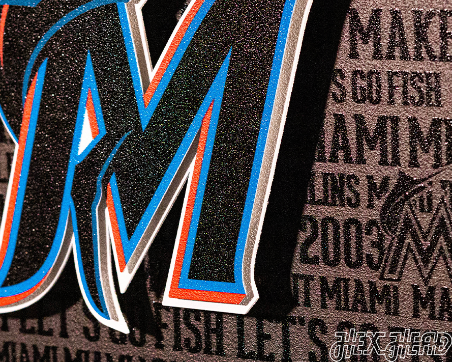 Miami Marlins CRAFT SERIES 3D Embossed Metal Wall Art