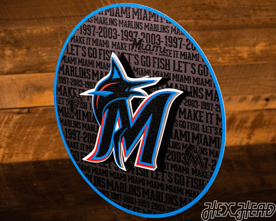 Miami Marlins CRAFT SERIES 3D Embossed Metal Wall Art