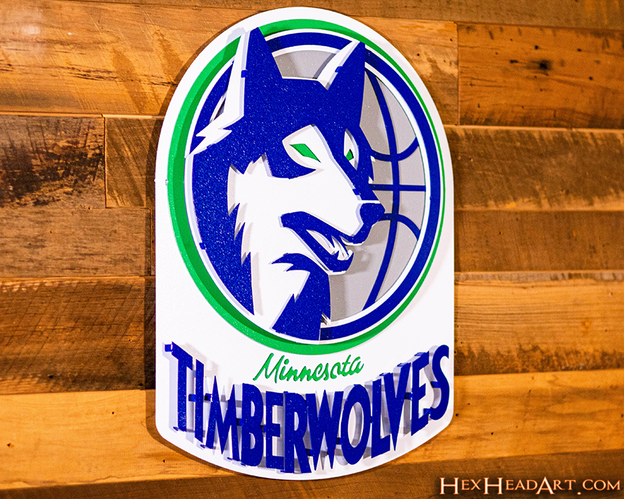 Minnesota Timberwolves Vintage "1989-1996" 3D Vintage Metal Wall Art