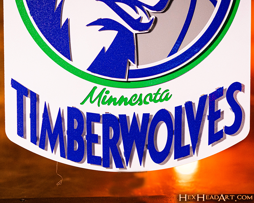 Minnesota Timberwolves Vintage "1989-1996" 3D Vintage Metal Wall Art