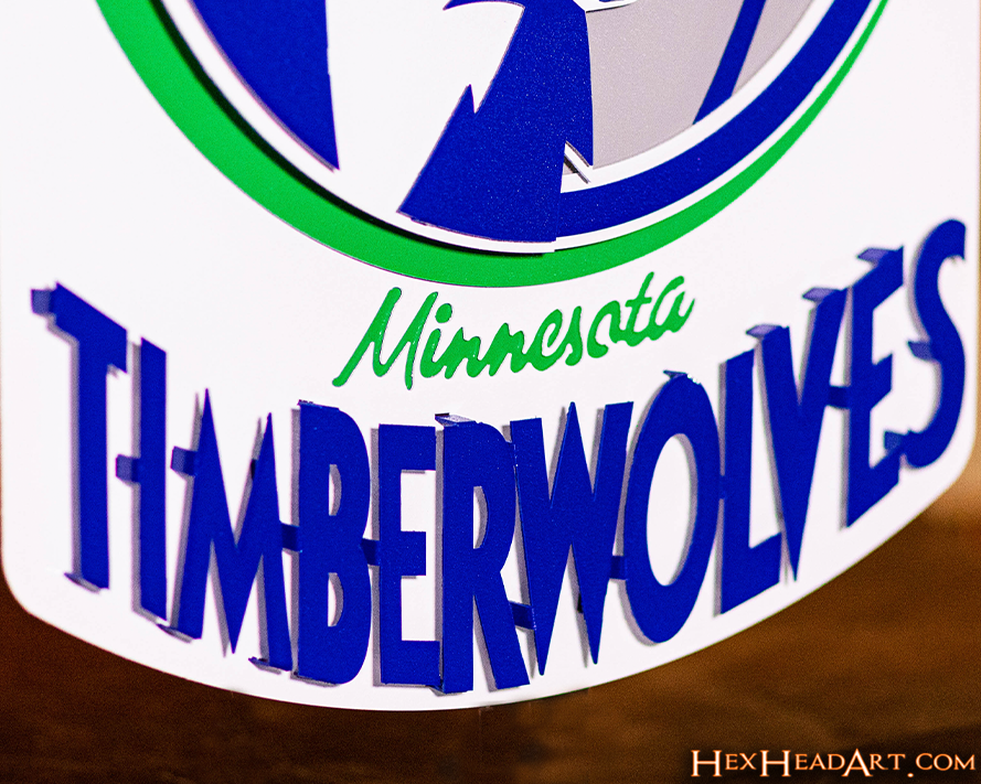 Minnesota Timberwolves Vintage "1989-1996" 3D Vintage Metal Wall Art