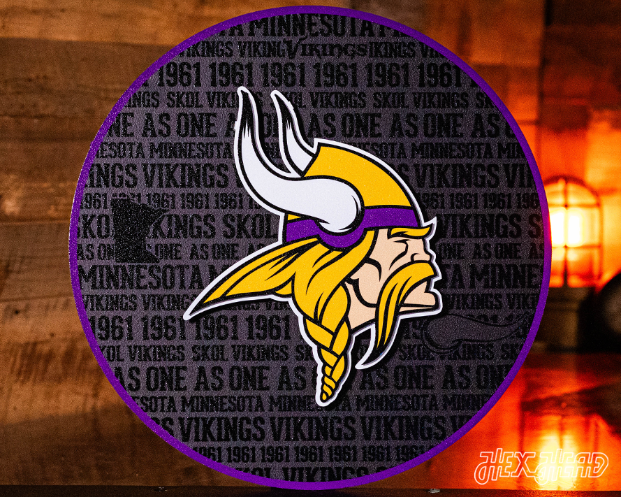 Minnesota Vikings CRAFT SERIES 3D Embossed Metal Wall Art