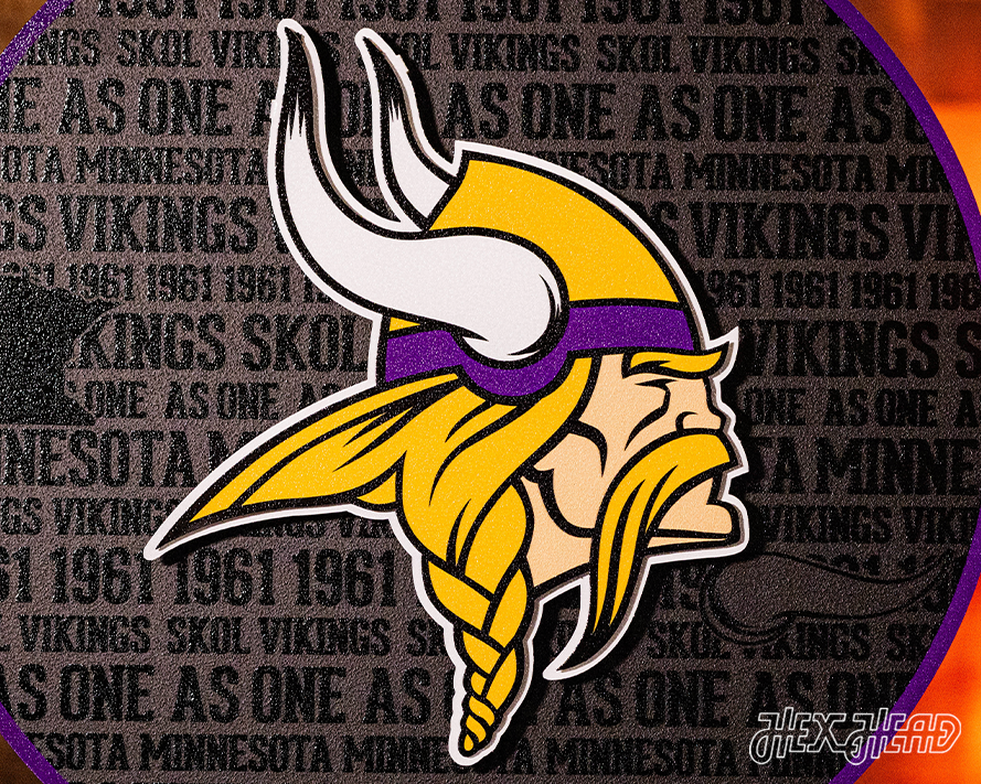 Minnesota Vikings CRAFT SERIES 3D Embossed Metal Wall Art