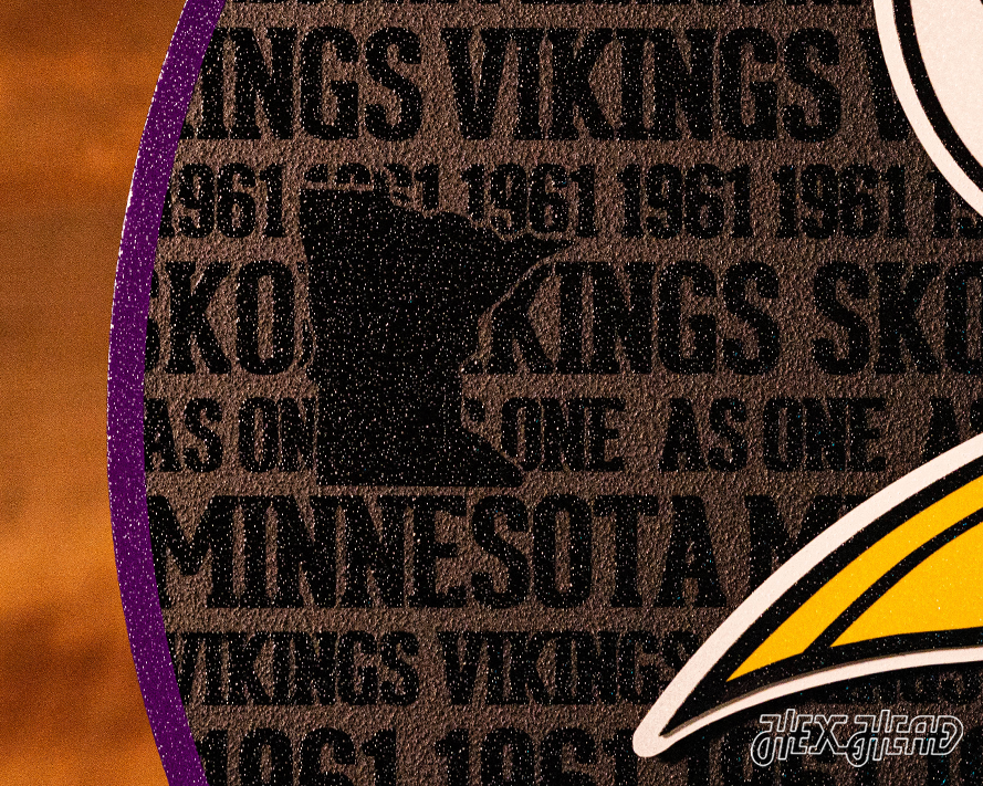 Minnesota Vikings CRAFT SERIES 3D Embossed Metal Wall Art