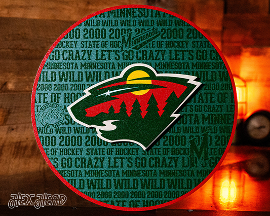 Minnesota Wild CRAFT SERIES 3D Embossed Metal Wall Art