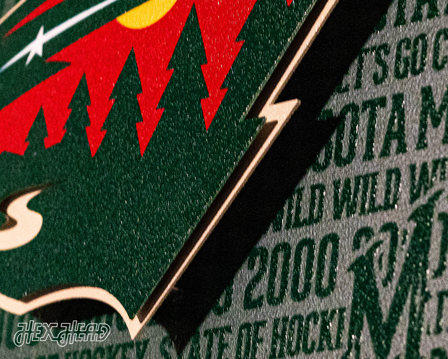 Minnesota Wild CRAFT SERIES 3D Embossed Metal Wall Art