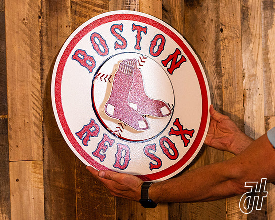 Boston Red Sox Crest 3D Vintage Metal Wall Art