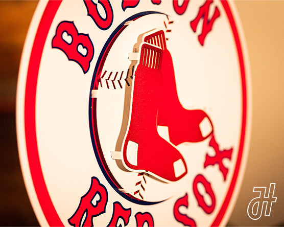 Boston Red Sox Crest 3D Vintage Metal Wall Art