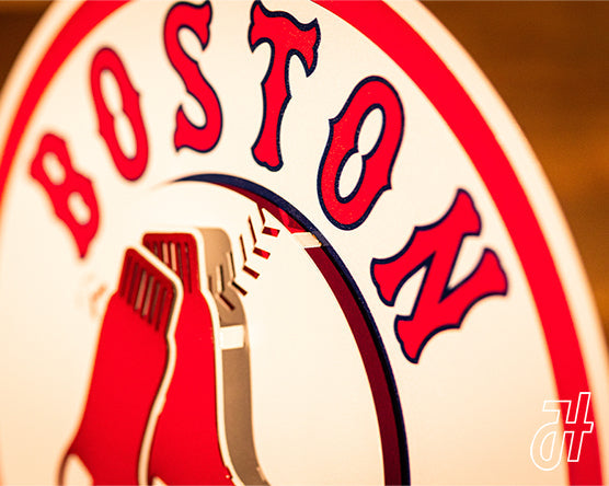 Boston Red Sox Crest 3D Vintage Metal Wall Art