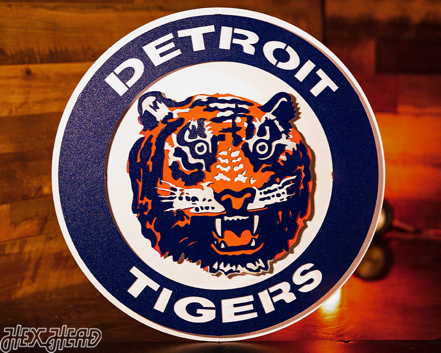 Detroit Tigers Crest Logo 3D Metal Wall Art