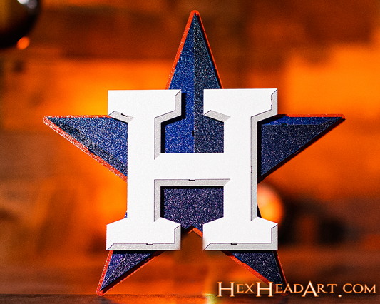 Houston Astros BLUE STAR GIFT COLLECTION 3D Vintage Metal Wall Art